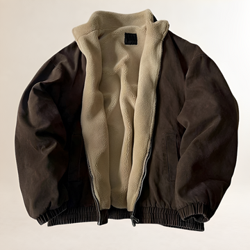Chaqueta de invierno para hombre con cierre de cremallera y ajuste relajado