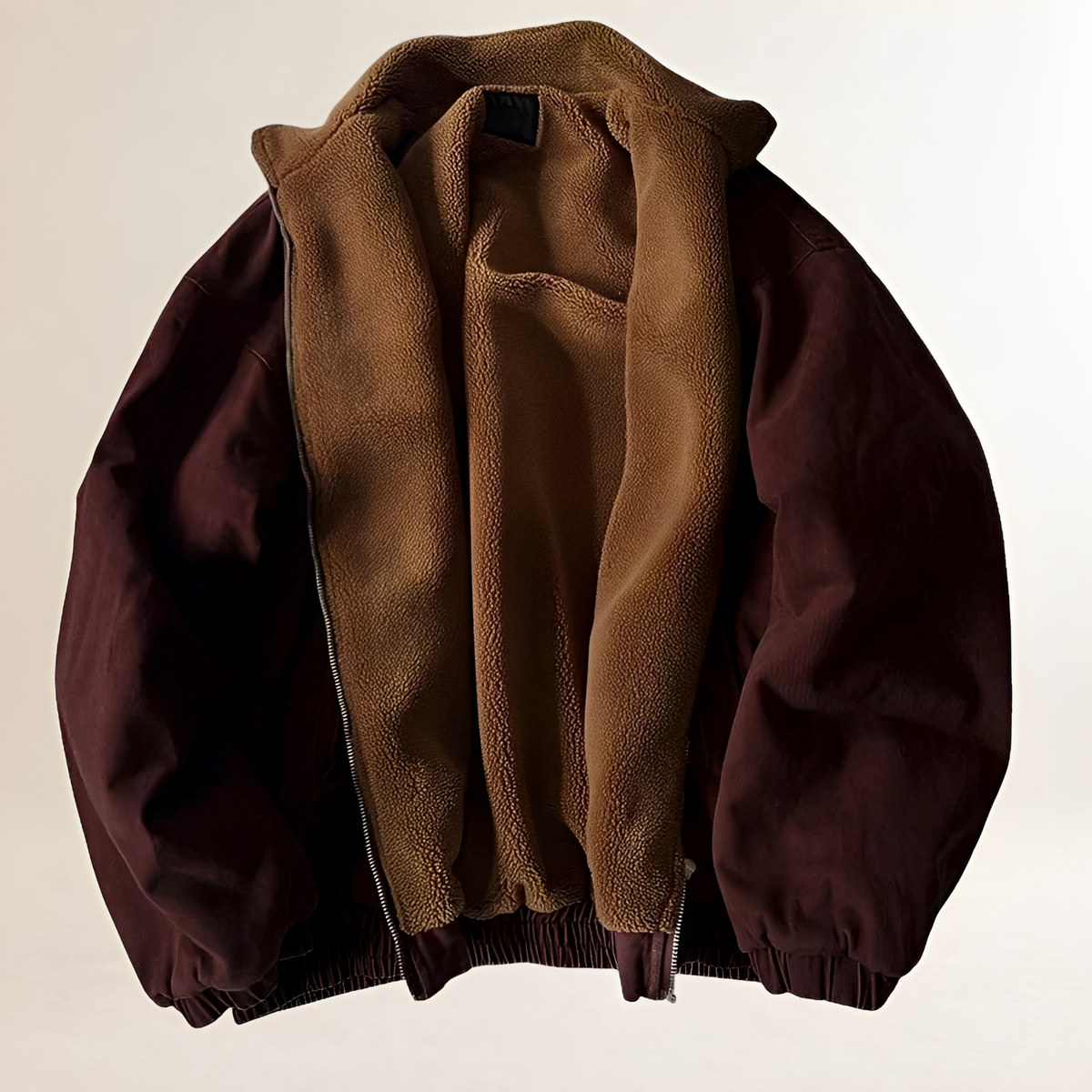 Chaqueta de invierno para hombre con cierre de cremallera y ajuste relajado