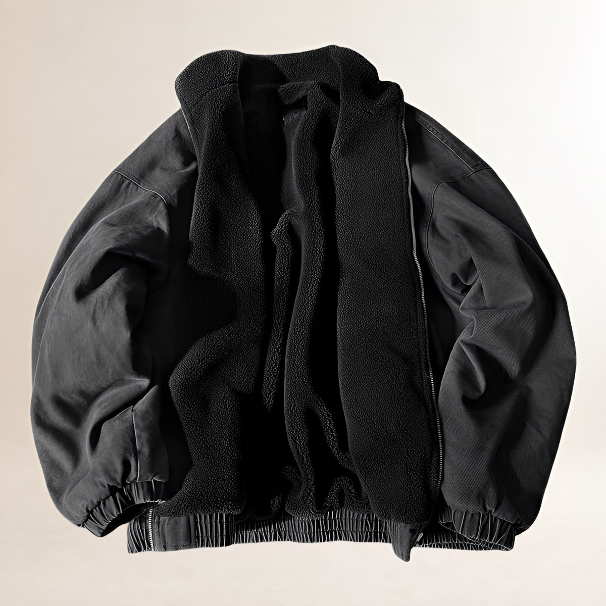 Chaqueta de invierno para hombre con cierre de cremallera y ajuste relajado