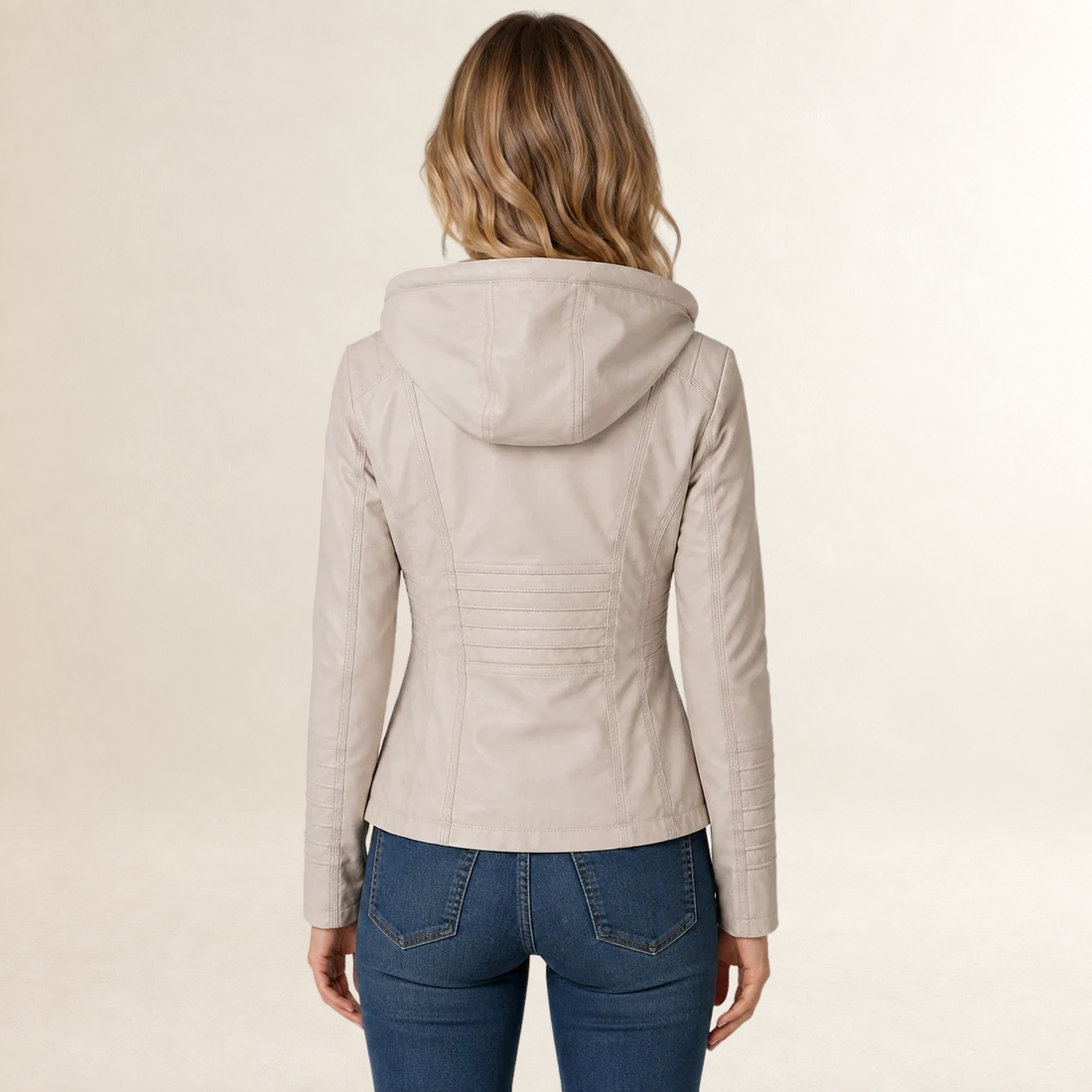 Chaqueta de mujer con capucha desmontable y cierre de cremallera completa - Corte regular