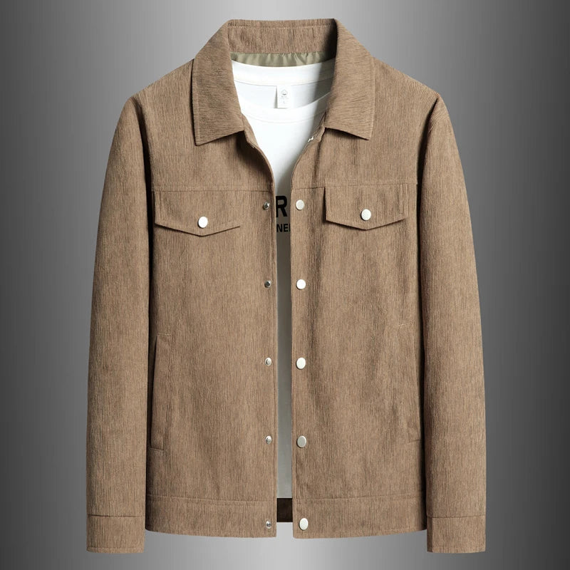 Chaqueta ligera para hombre con cierre de botones y bolsillos en el pecho