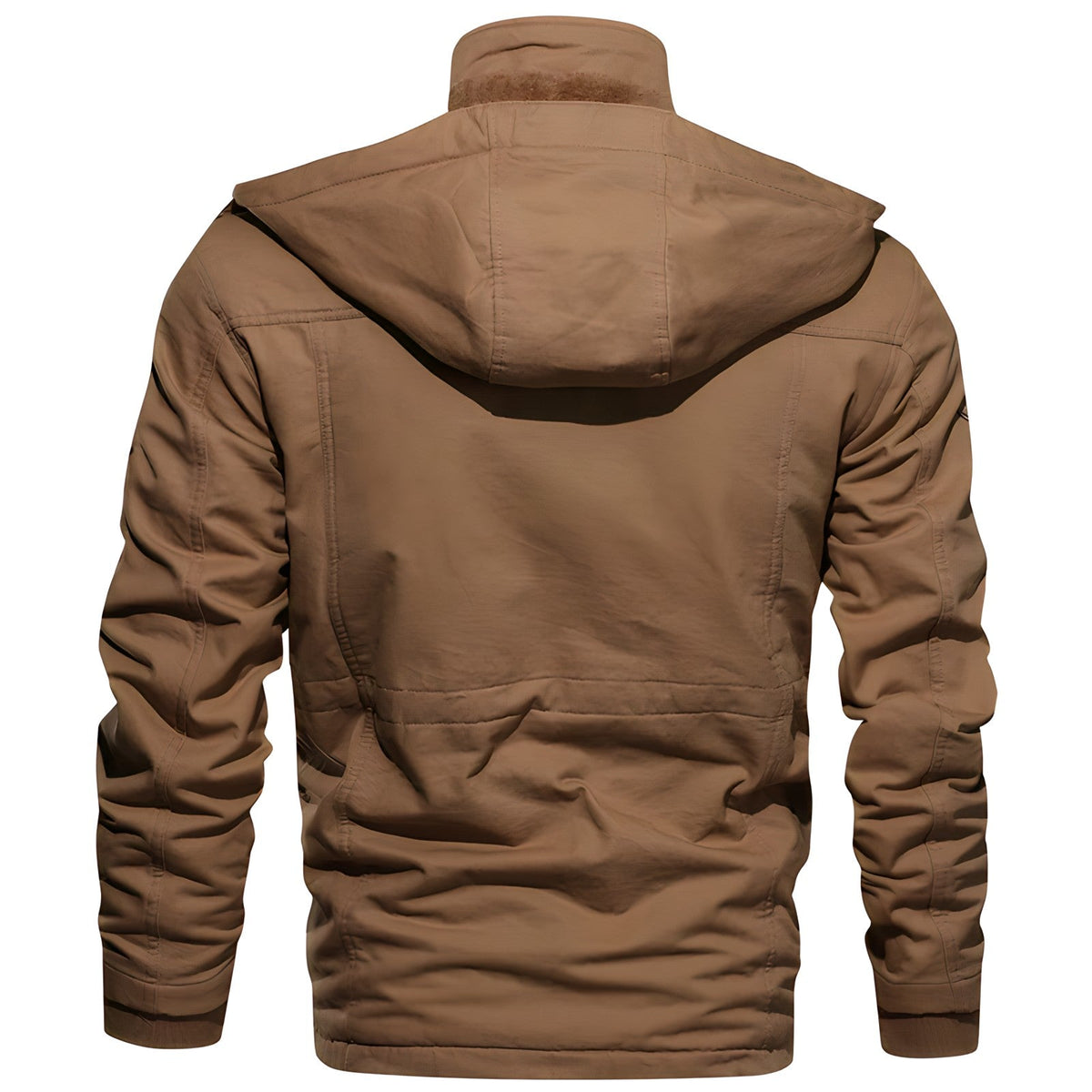 Chaqueta militar para hombre - Múltiples bolsillos, cierre de botones y cremallera, ajuste estructurado