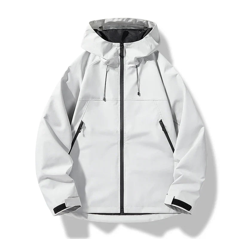 Chaqueta mujer impermeable ligera con capucha y bolsillos con cremallera