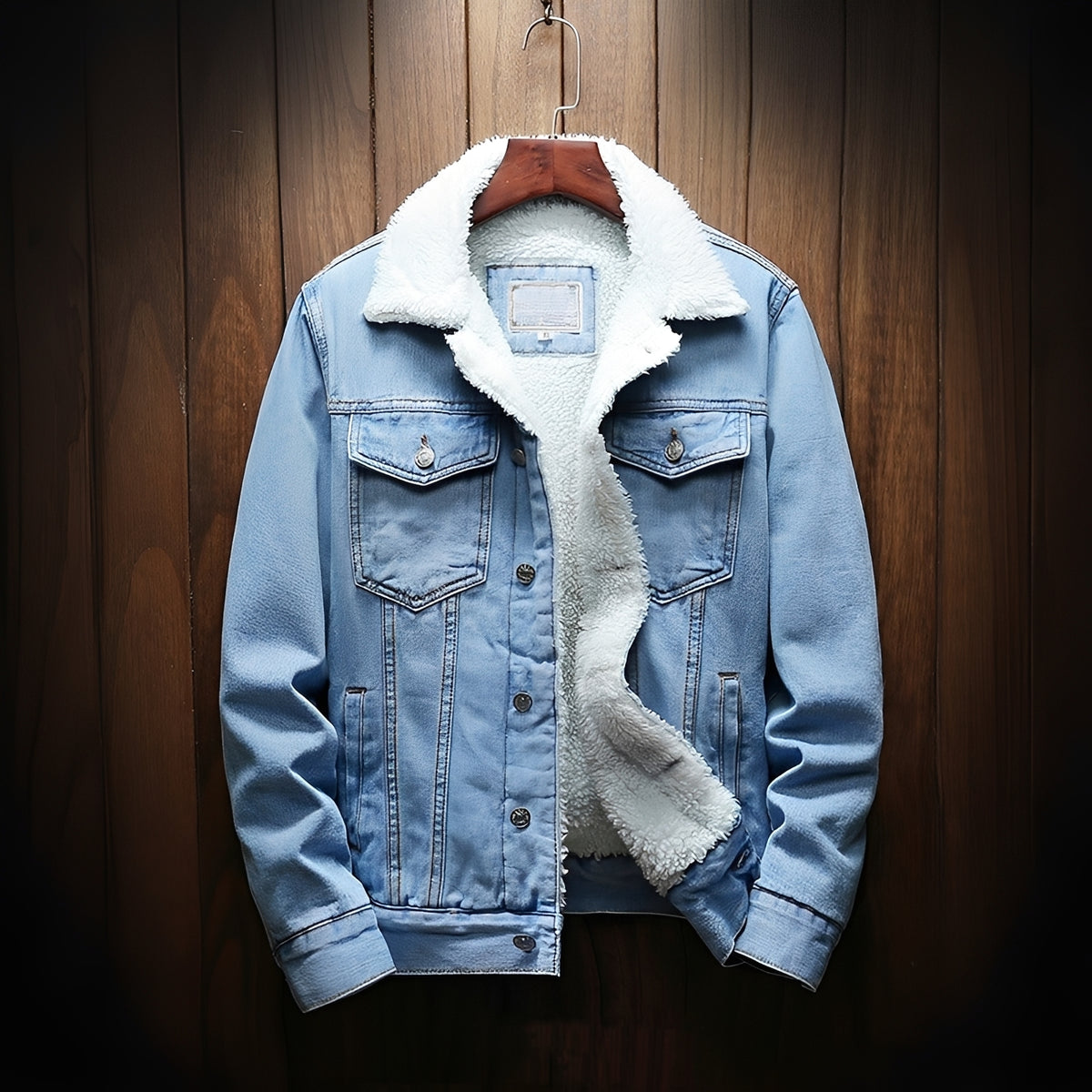 Chaqueta para hombre con ajuste clásico, cierre de botones y bolsillos en el pecho
