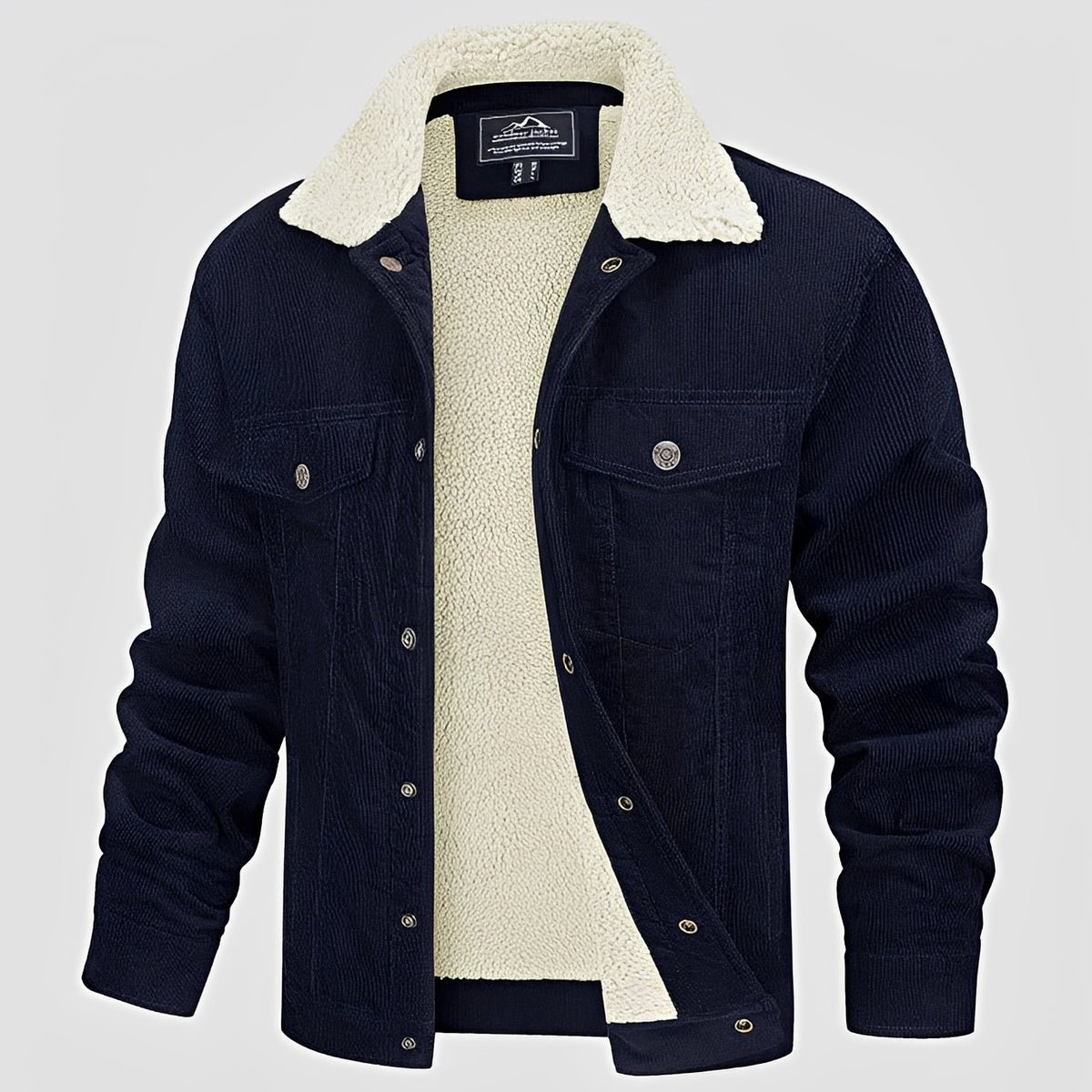 Chaqueta para hombre con cierre de botones y cuello clásico