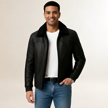 Chaqueta para hombre con cierre de cremallera diseño de cuello y ajuste moderno