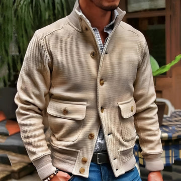Chaqueta para hombre con cuello alto y bolsillos con solapa - Casual