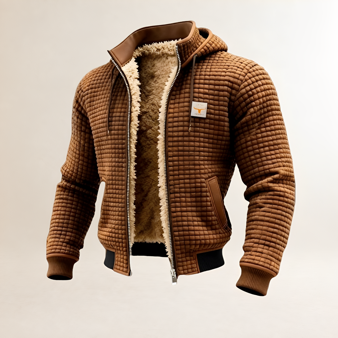 Chaqueta para hombre con diseño acolchado con capucha y cierre de cremallera