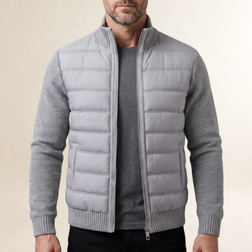 Chaqueta para hombre ligera con diseño acolchado y mangas contrastantes - corte ajustado