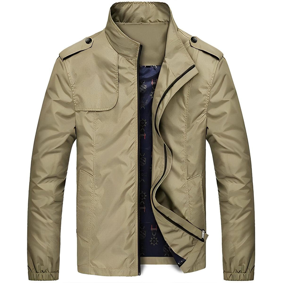 Chaqueta para hombre ligera y casual con cierre de cremallera y bolsillos