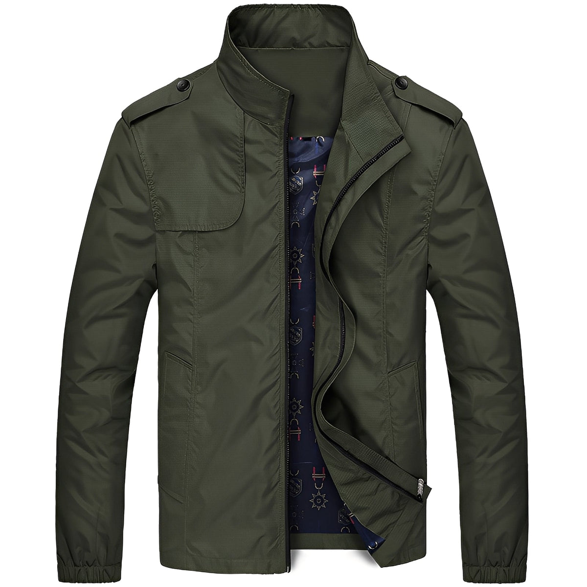 Chaqueta para hombre ligera y casual con cierre de cremallera y bolsillos