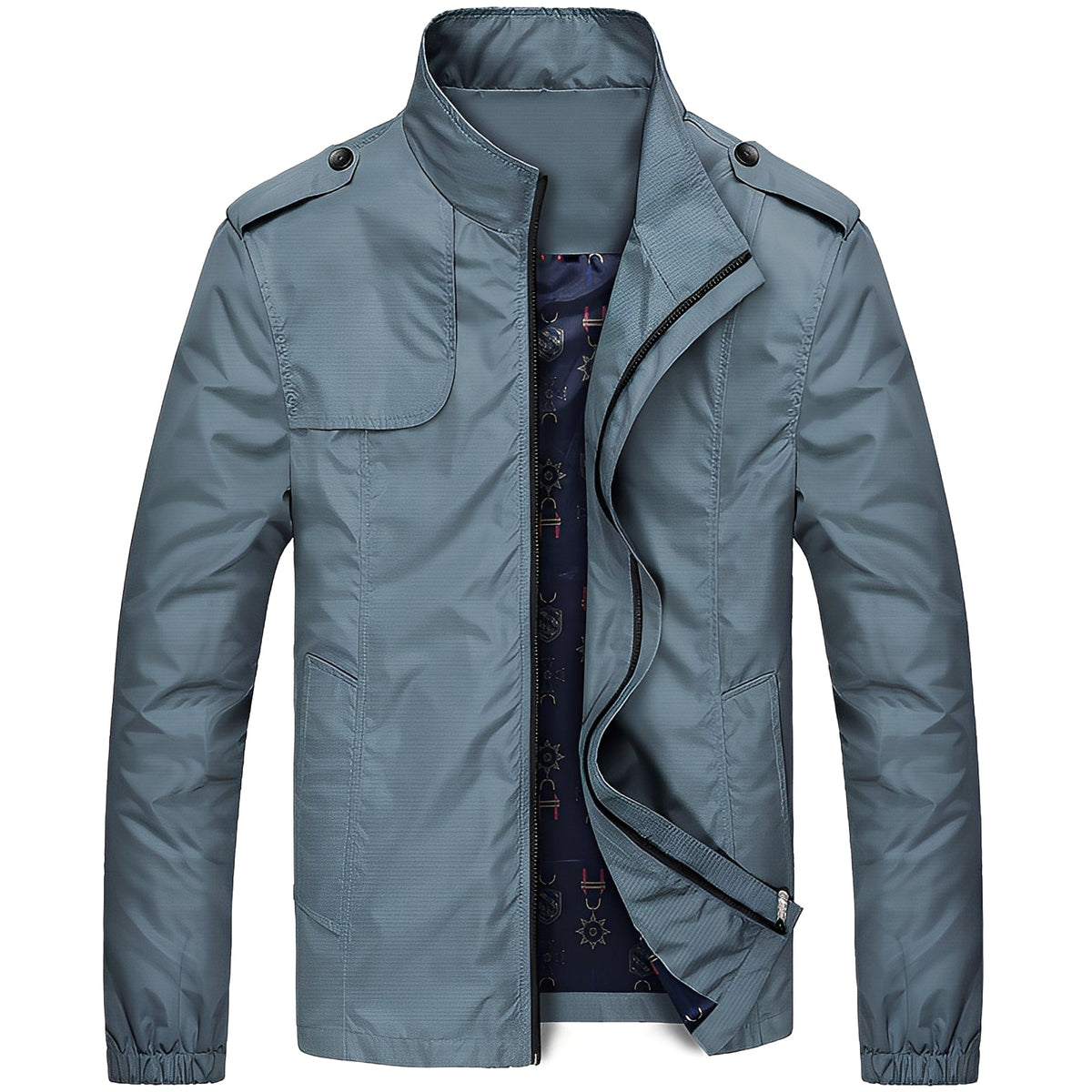 Chaqueta para hombre ligera y casual con cierre de cremallera y bolsillos