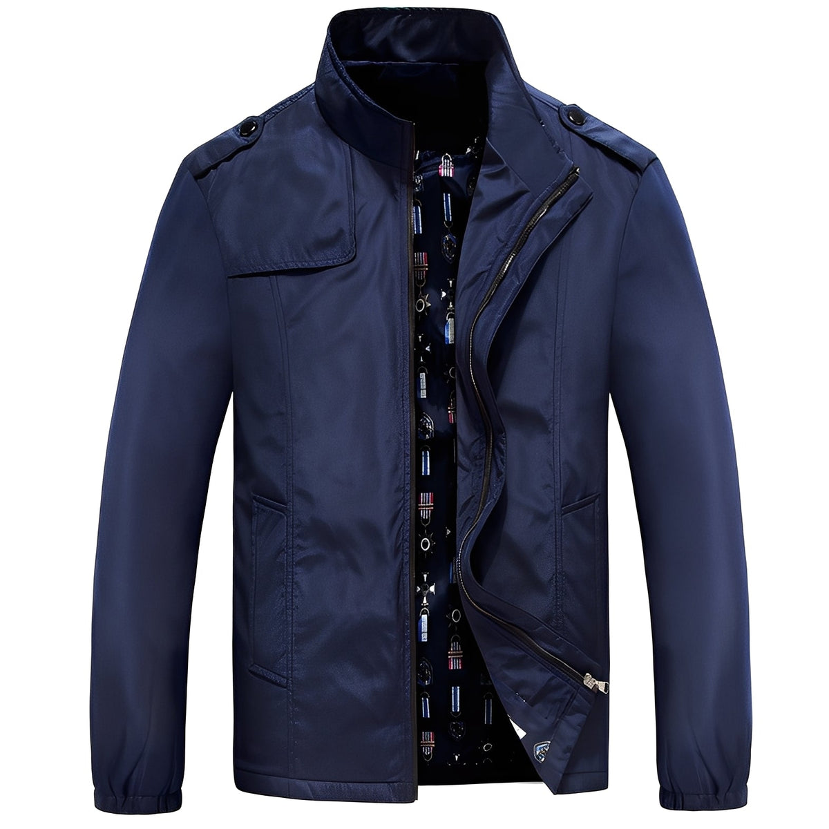 Chaqueta para hombre ligera y casual con cierre de cremallera y bolsillos