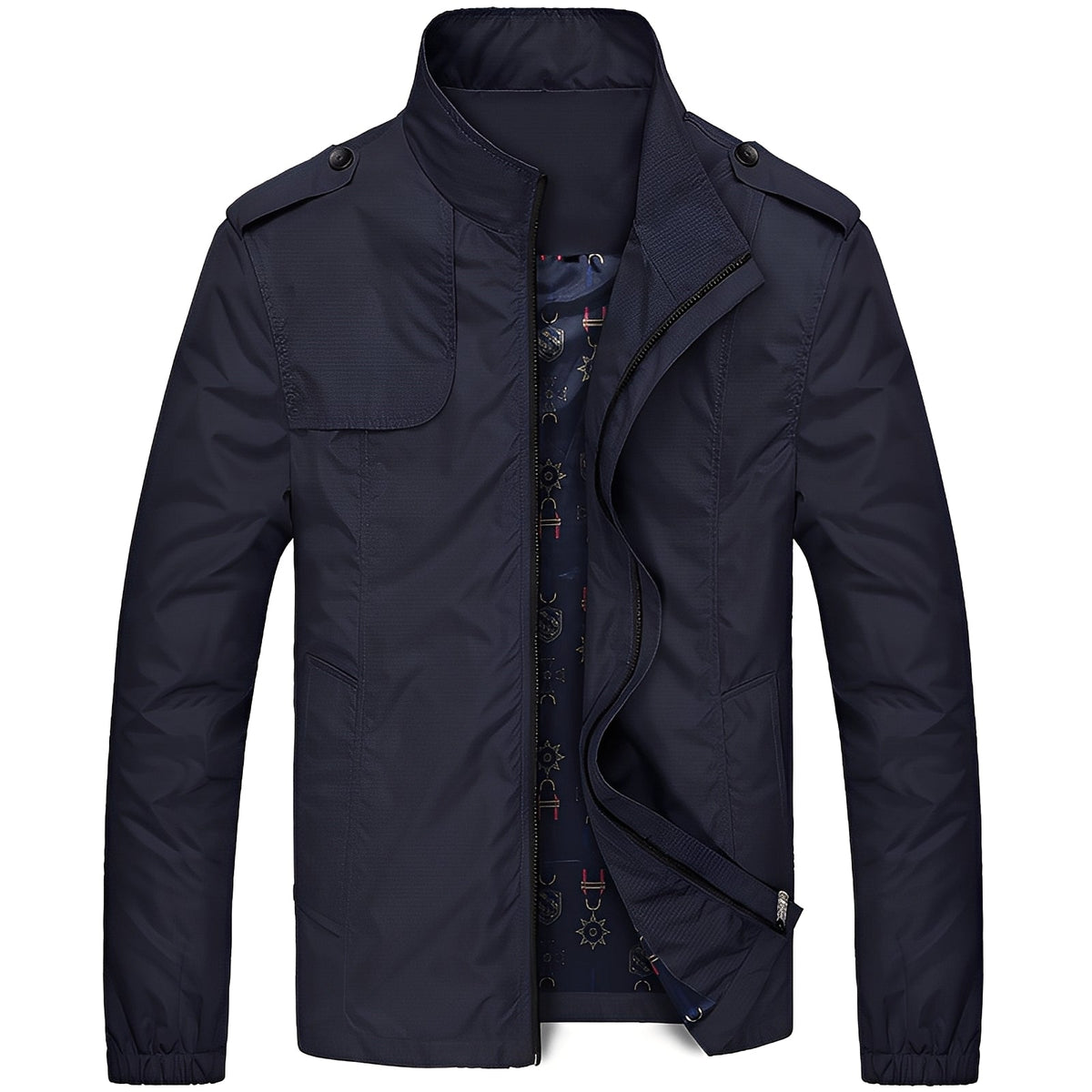 Chaqueta para hombre ligera y casual con cierre de cremallera y bolsillos