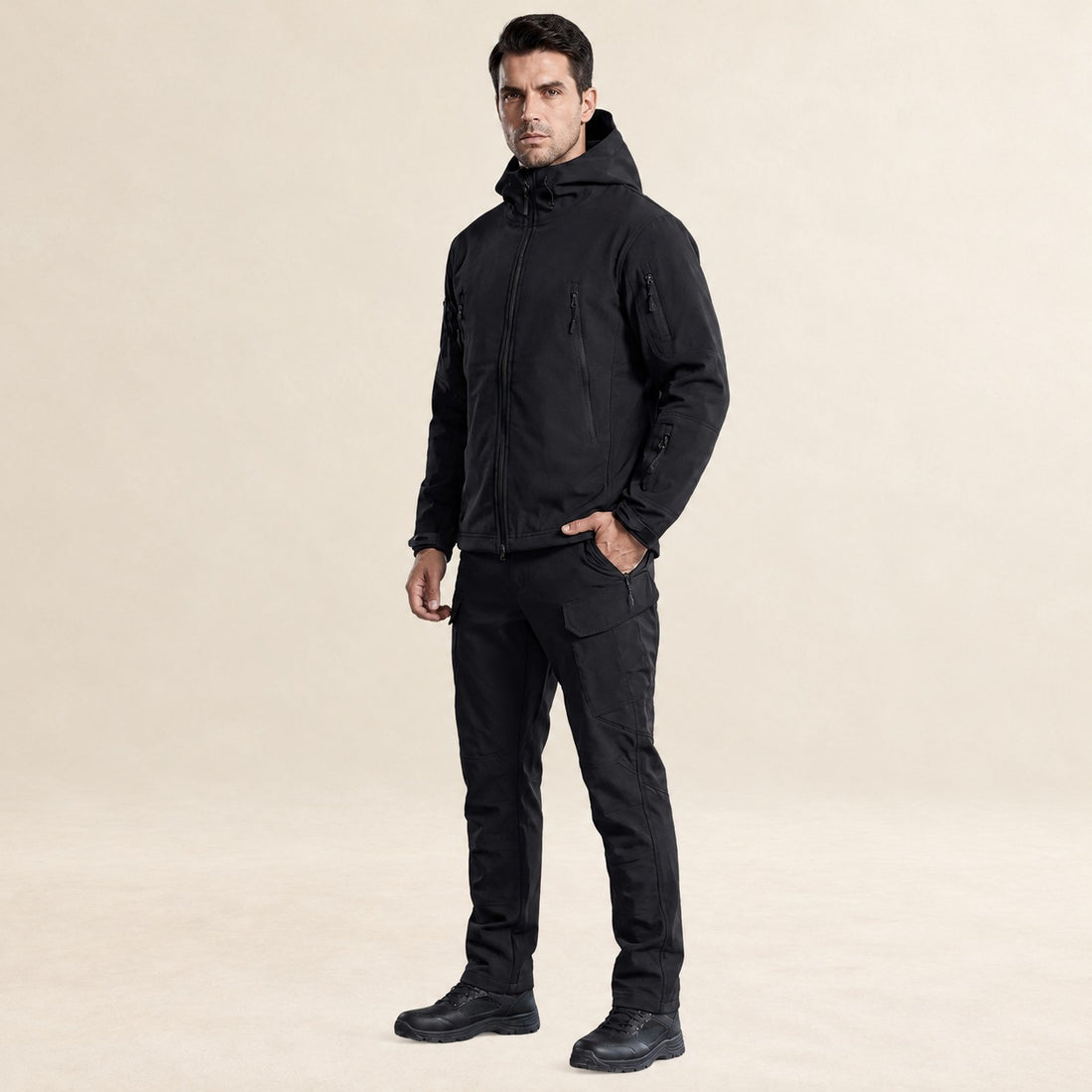 Chaqueta y pantalones tácticos para hombre conjunto funcional con múltiples bolsillos y ajuste ajustable