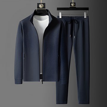 Conjunto de chándal deportivo de hombre chaqueta con cremallera y pantalones con bolsillos