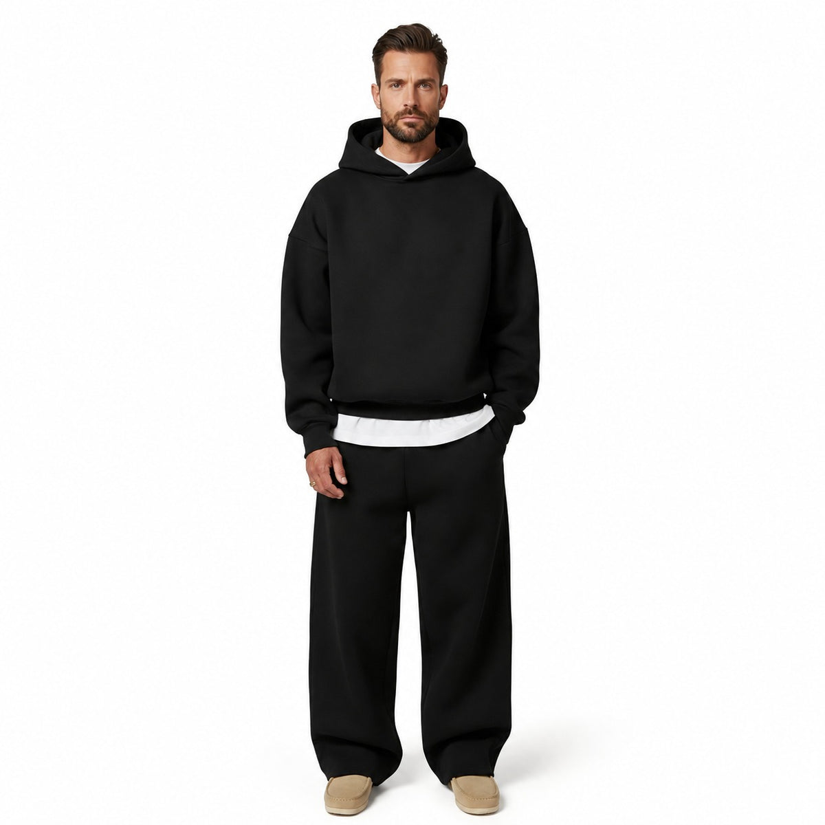 Conjunto de ropa de descanso para hombre con sudadera con capucha y pantalones jogger