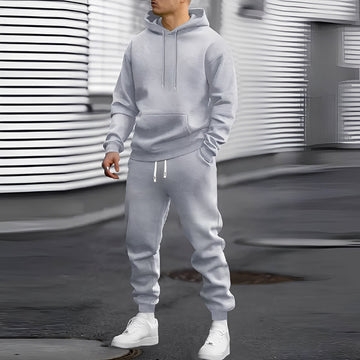 Conjunto de sudadera con capucha y joggers de hombre con bolsillos