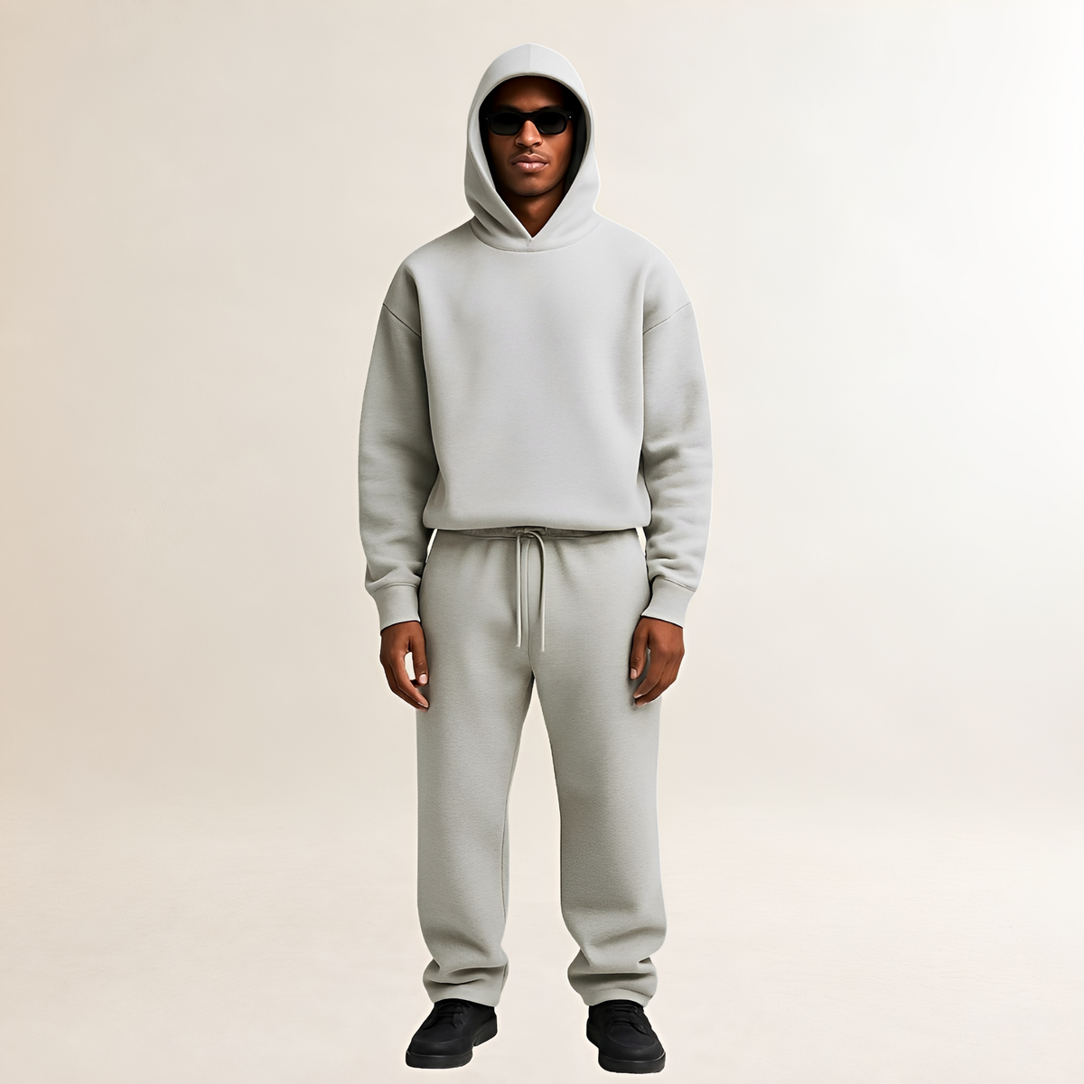 Conjunto de sudadera con capucha y joggers para hombre de corte oversize con capucha ajustable