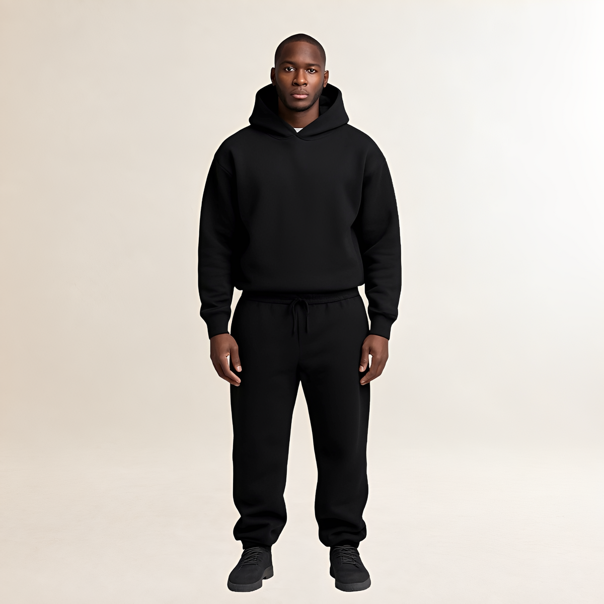 Conjunto de sudadera con capucha y joggers para hombre de corte oversize con capucha ajustable