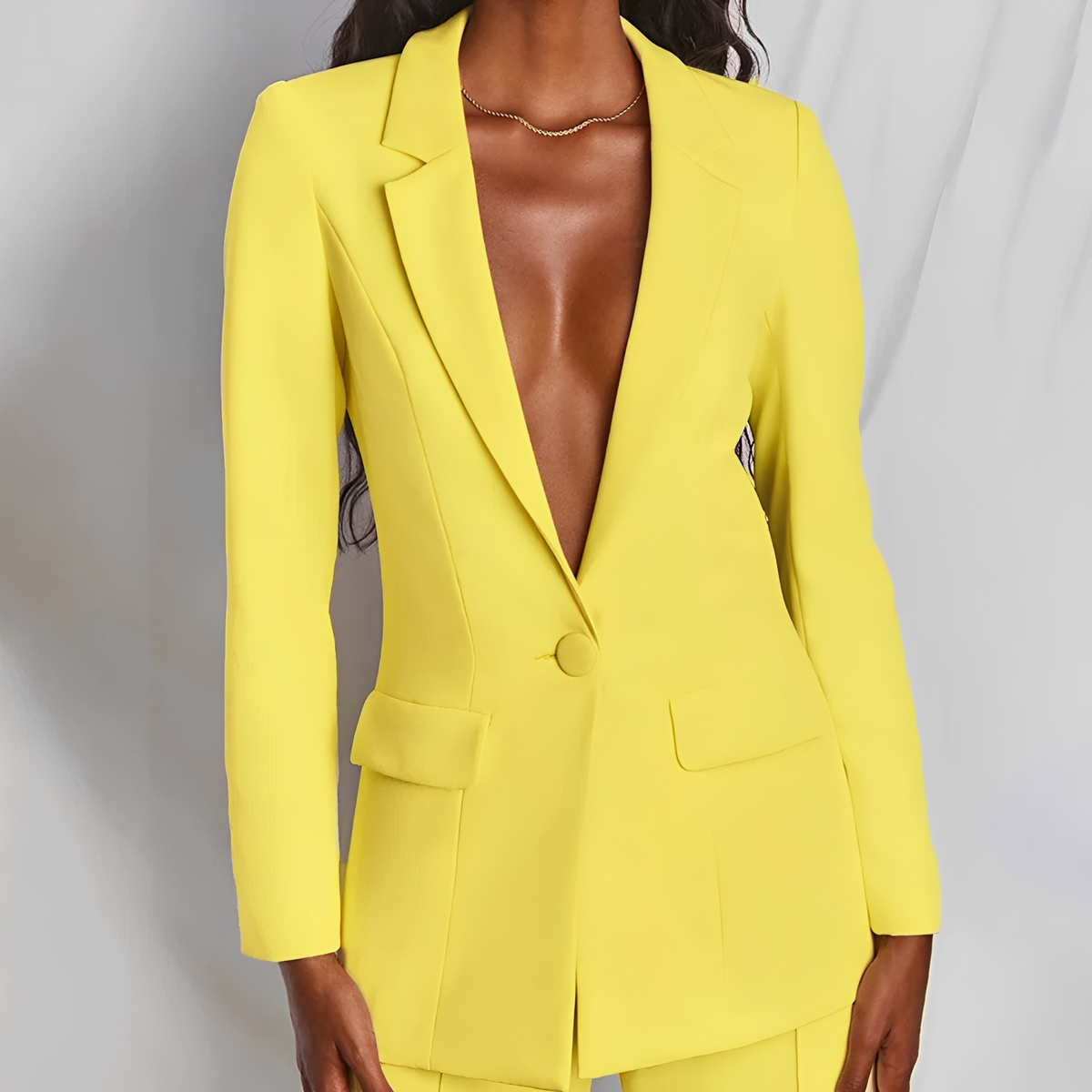 Conjunto de traje de mujer blazer y pantalón de pierna ancha ajuste entallado