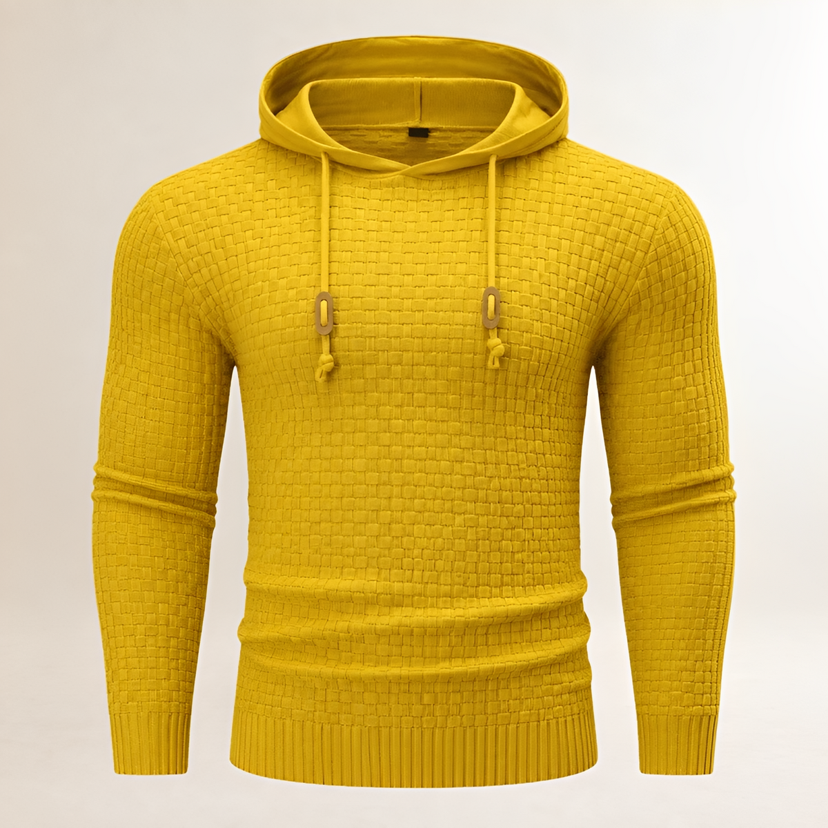 Hoodie para hombre suéter holgado con textura entrelazada y capucha