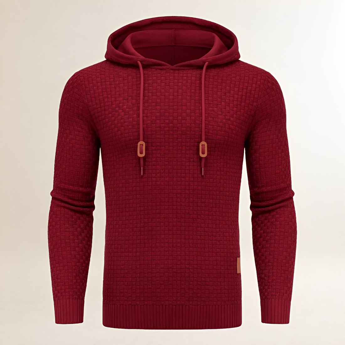Hoodie para hombre suéter holgado con textura entrelazada y capucha