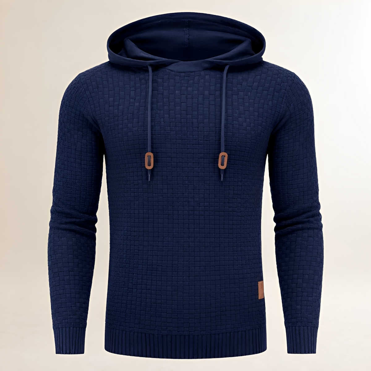 Hoodie para hombre suéter holgado con textura entrelazada y capucha