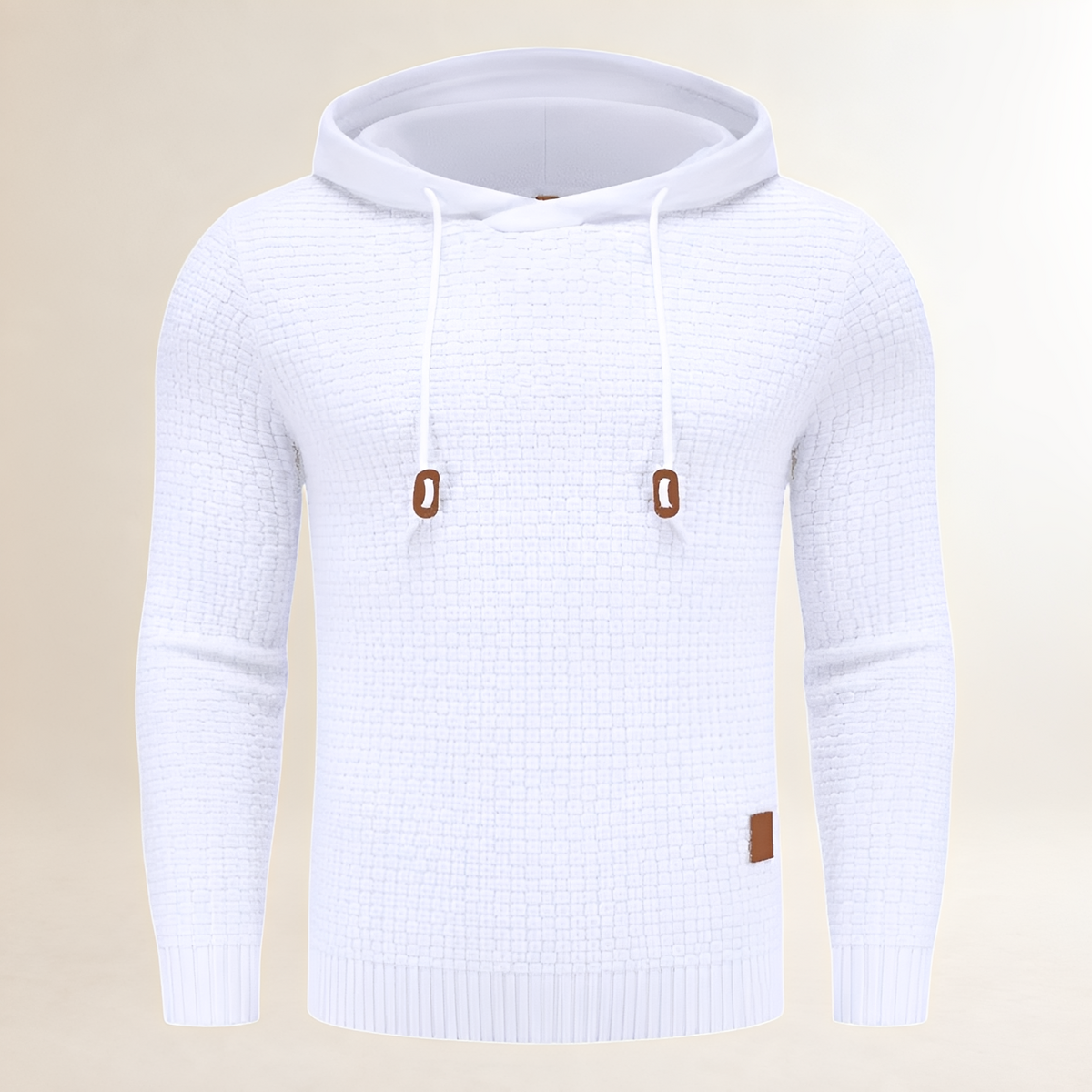 Hoodie para hombre suéter holgado con textura entrelazada y capucha