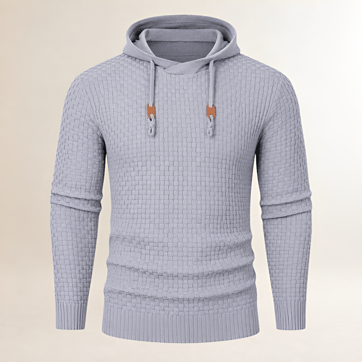 Hoodie para hombre suéter holgado con textura entrelazada y capucha