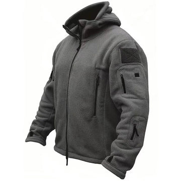 Jacketas de hombre con capucha y cierre frontal completo con múltiples bolsillos y puños con abertura para el dedo