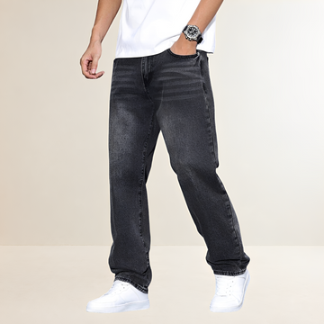 Jeans rectos de hombre con corte casual y cintura media