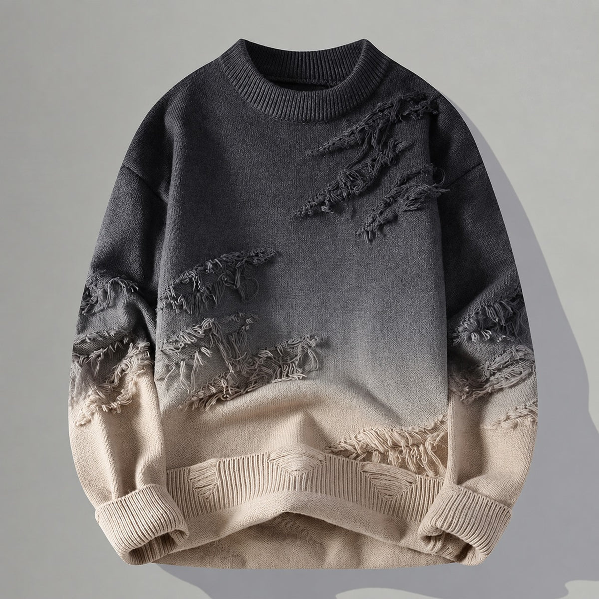 Jersey con efecto desgastado y frayed en los bordes para hombre