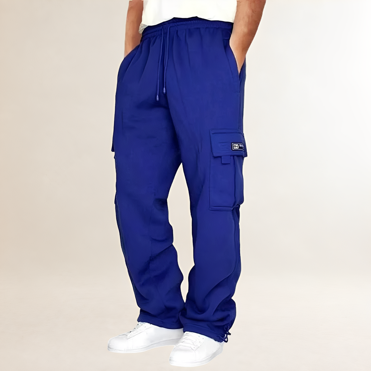 Joggers hombre cargo con cintura elástica y bolsillos con solapa
