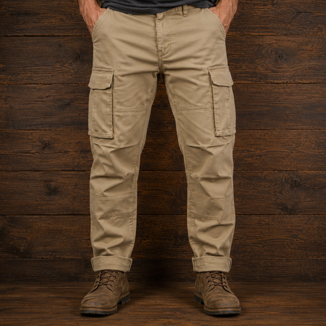 Pantalones cargo para hombre con múltiples bolsillos y corte recto
