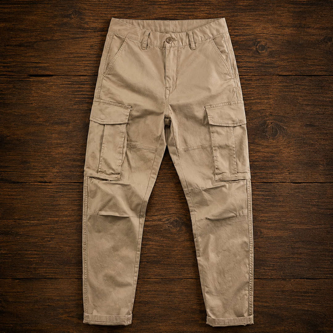 Pantalones cargo para hombre con múltiples bolsillos y corte recto