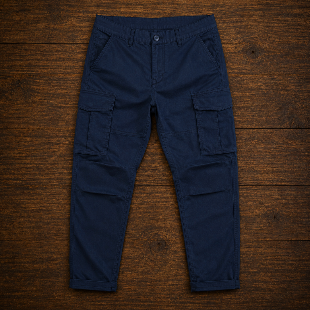 Pantalones cargo para hombre con múltiples bolsillos y corte recto