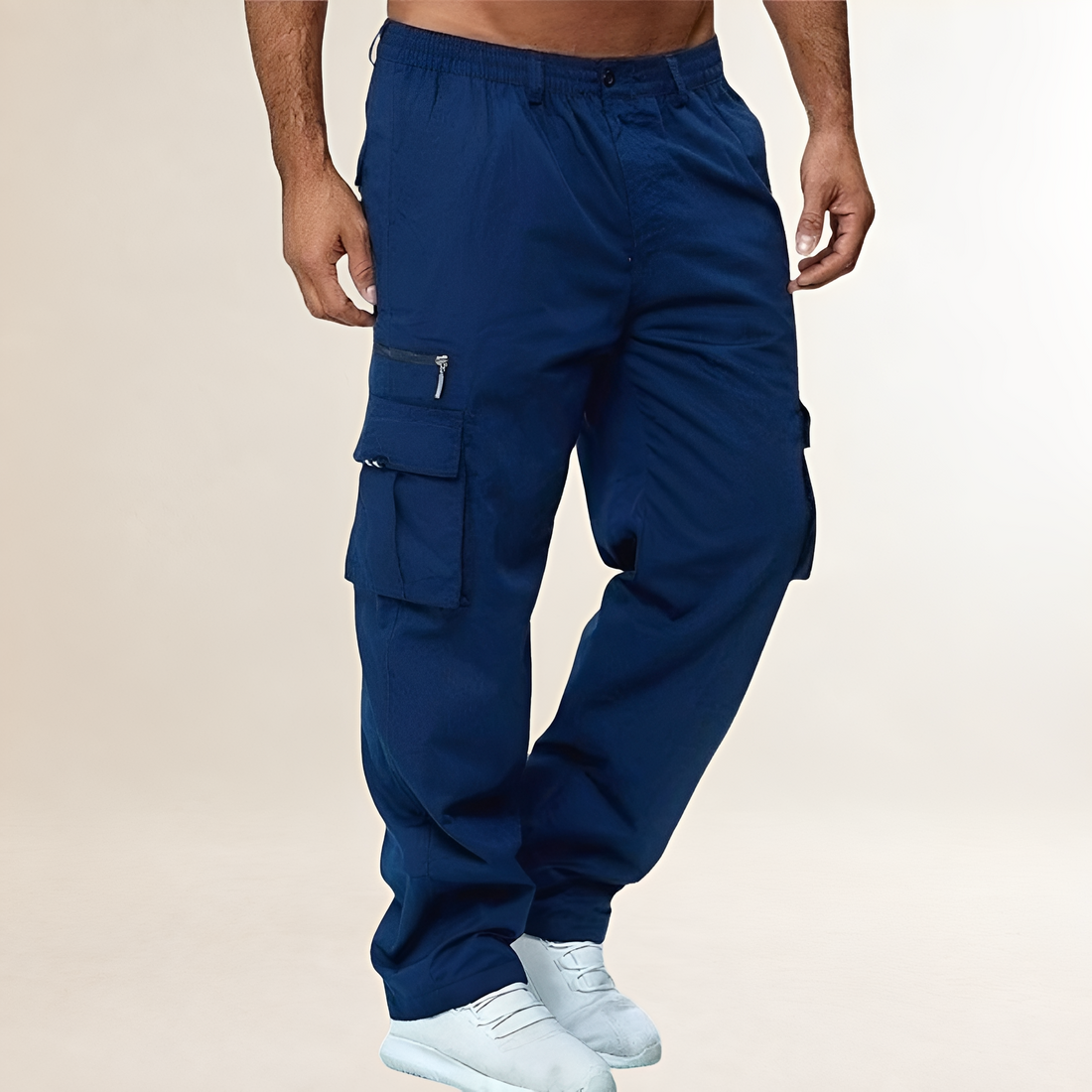 Pantalones cargo para hombre de corte suelto con múltiples bolsillos
