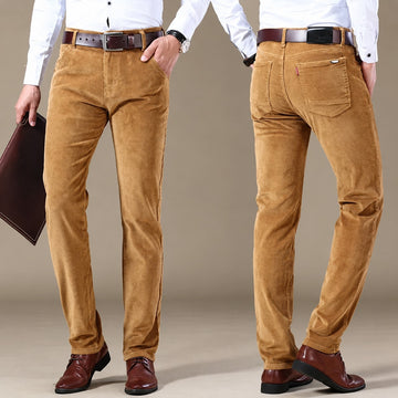 Pantalones casuales para hombre con corte recto y cinco bolsillos de estilo moderno