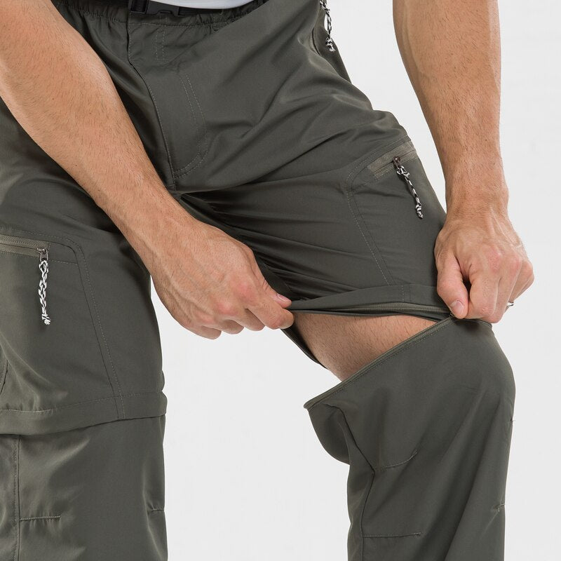 Pantalones convertibles para mujer - Piernas con cremallera desmontables, cintura elástica, ligero