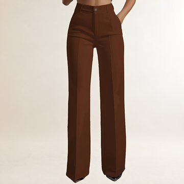 Pantalones de mujer de pierna ancha - Cintura alta, corte entallado, diseño elegante