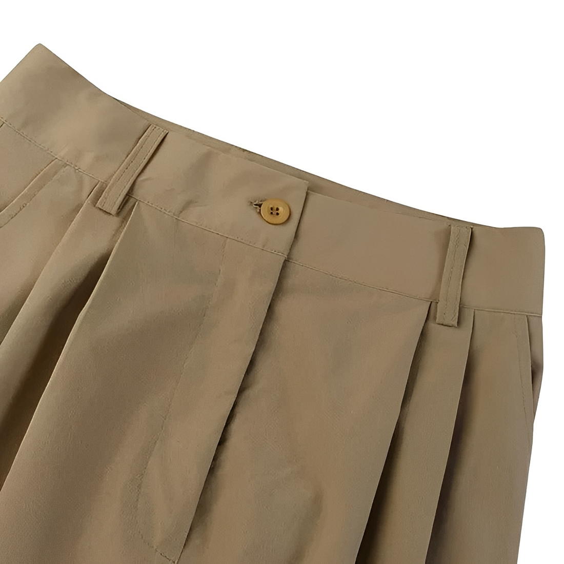 Pantalones de mujer de pierna ancha cintura alta pliegues con bolsillos