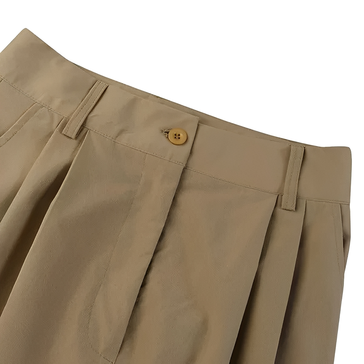 Pantalones de mujer de pierna ancha cintura alta pliegues con bolsillos