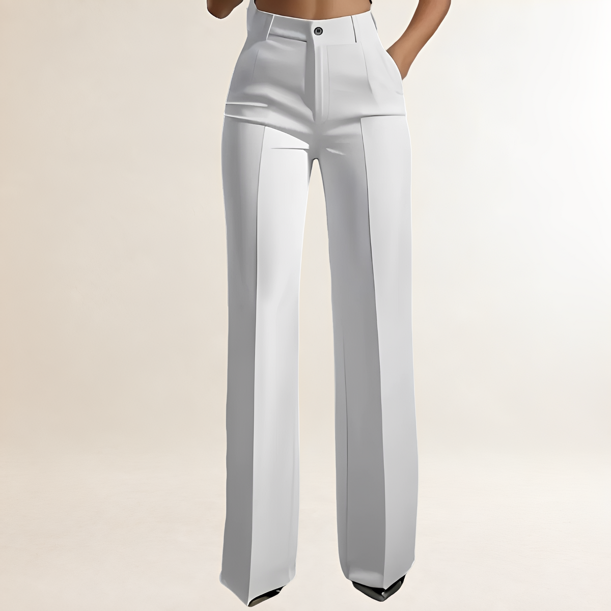 Pantalones de mujer de pierna ancha - Cintura alta, corte entallado, diseño elegante