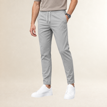 Pantalones de vestir para hombre con corte ajustado y cinturilla con cordón