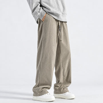 Pantalones deportivos para hombre de corte suelto con cinturilla de cordón y pernera ancha