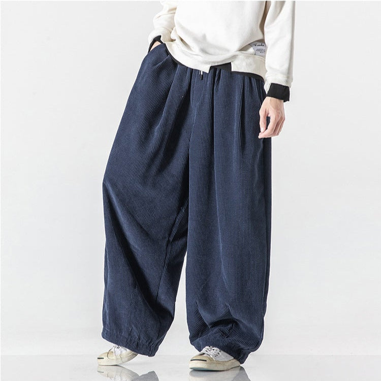 Pantalones jogger hombre de corte relajado con cinturilla de cordón y bolsillos