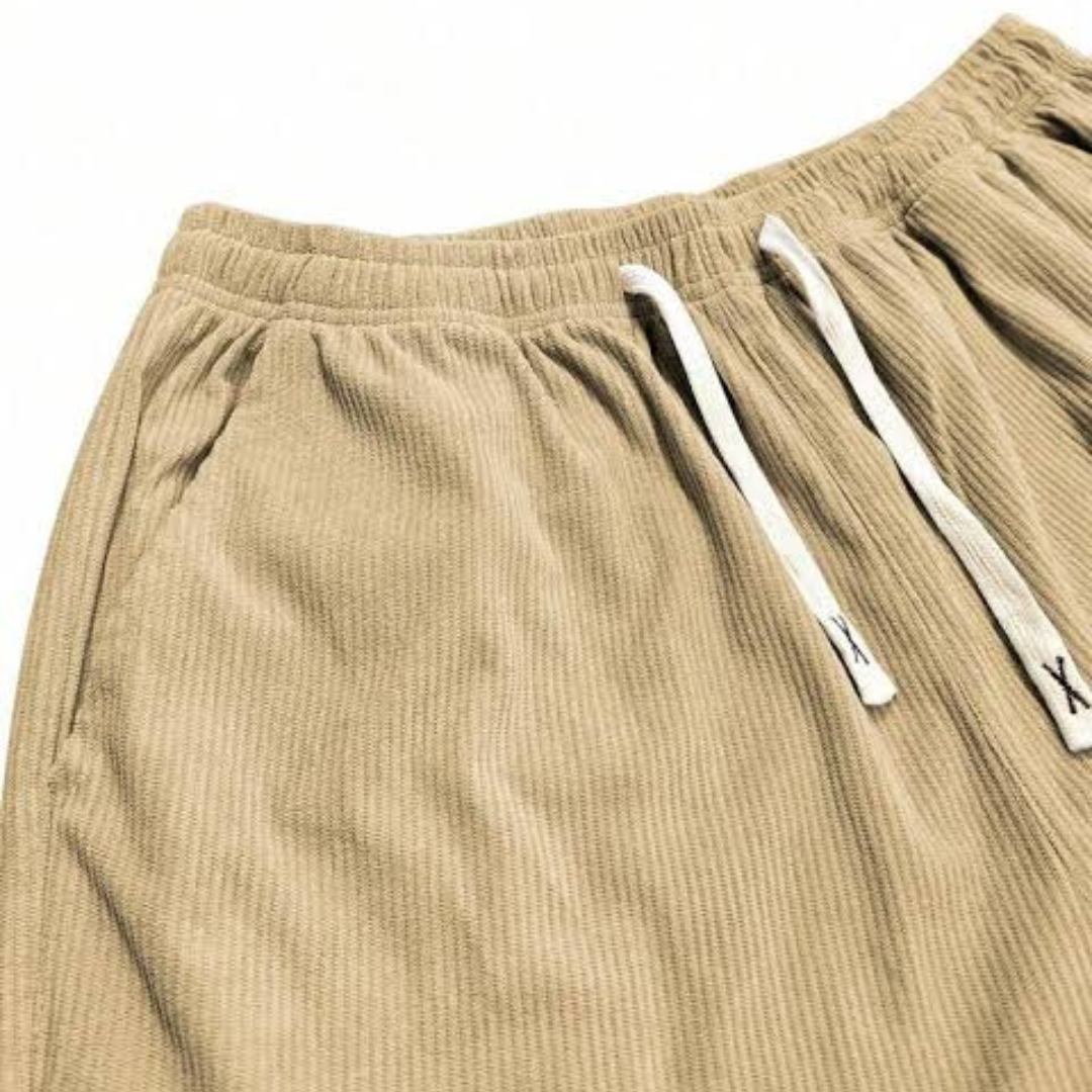 Pantalones para hombre con cintura ajustable y pernera recta relajada - bolsillos laterales