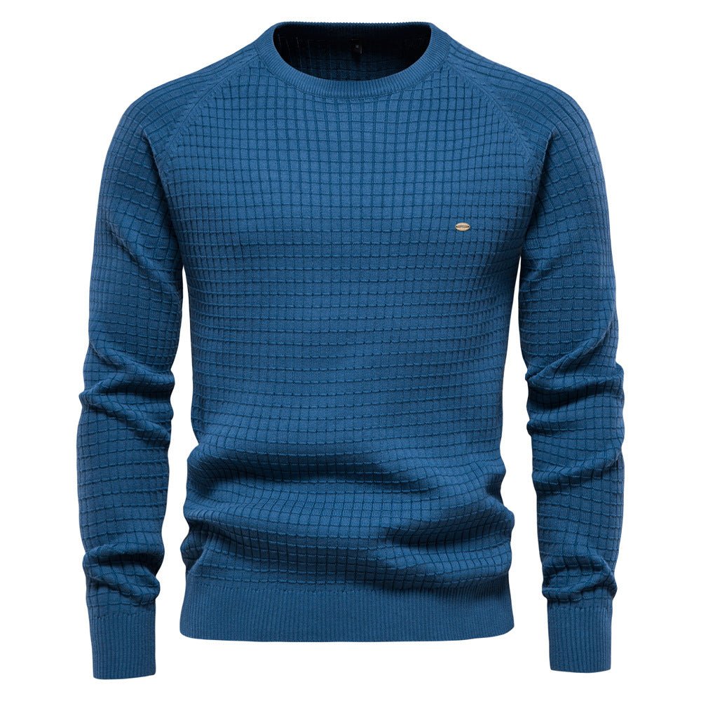 Suéter para hombre de cuello redondo texturizado de corte regular