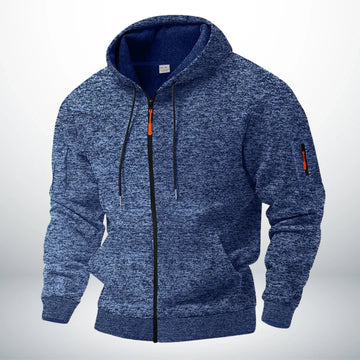 Sudadera con capucha con cierre y bolsillos con cremallera para hombre ajuste estructurado